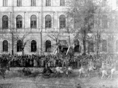 Парад з нагоди річниці Листопадового зриву в Кам’янці-Подільському. 1 листопада 1919 р.