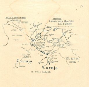 Мапа боїв за мм. Гродно і Ліду. 25-26 вересня 1920 р.