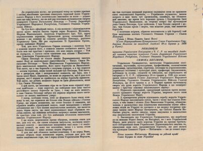 Текст промови віце-президента Центрального союзу українського студентства Волохова на Жалібній академії 29 травня 1926 р. у Празі.