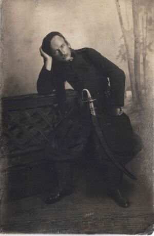 Командир кінного полку Чорних Запорожців Петро Дяченко. Фотокартка. 20 червня 1920 р.