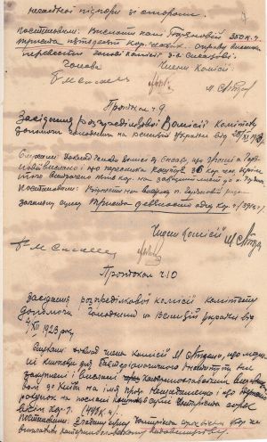 Протоколи 1-16 засідань Комісії по розподіленню допомоги голодуючим у Великій Україні при Українському громадському комітеті в ЧСР. 29 червня 1923 р. - 19 червня 1924 р.