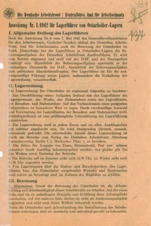 Інструкція німецької служби праці № 1/1942...