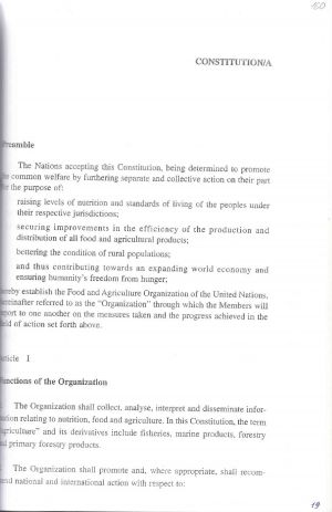 Статут Продовольчої та сільськогосподарської організації Організації Об'єднаних Націй. 25 листопада 2003 р.