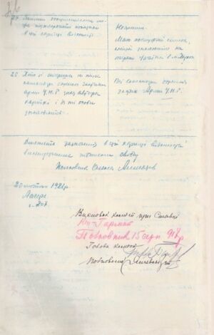 Реєстраційна картка О. Алмазова. 20 лютого 1921 р.