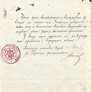Лист Міністерства галицьких справ УНР члену Директорії А. Макаренку про виділення авта для виконання своїх повноважень. 27 липня 1919 р.